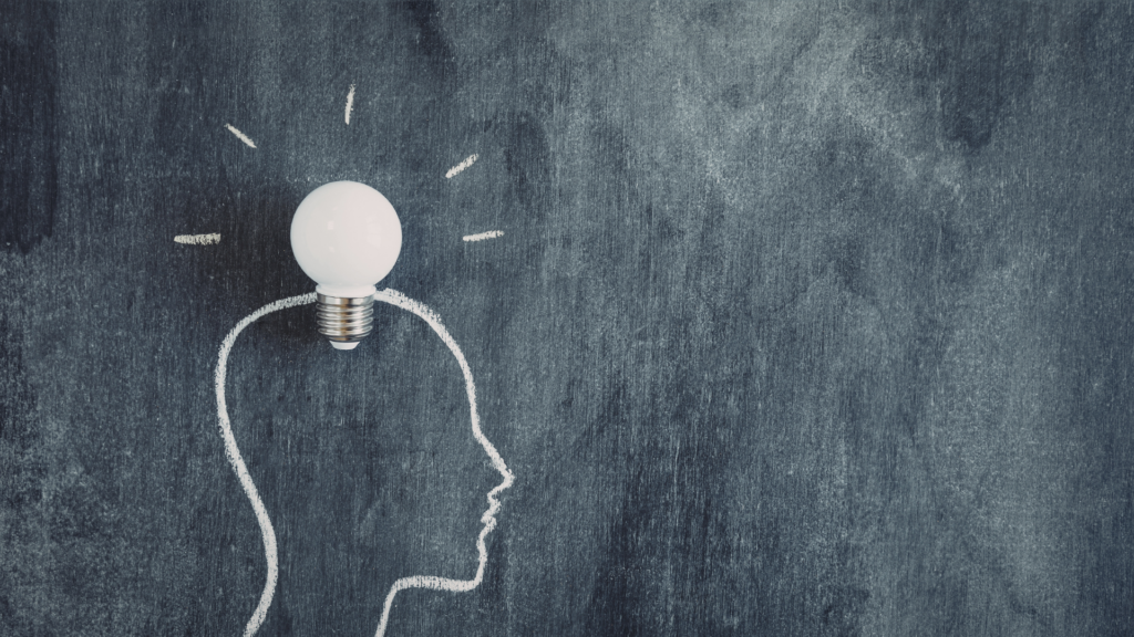 考えてひらめいているイラスト